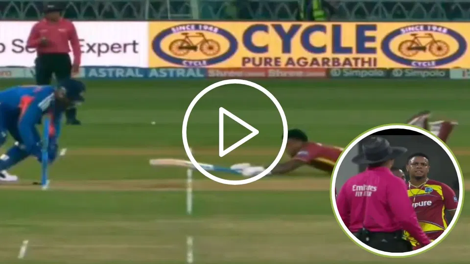 Watch -Shimron Hetmyer Argues With Umpire After Controversial Run-Out vs India
